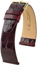 Бургундска кожена каишка Hirsch Prestige M 02208160-1 (крокодилска кожа) Hirsch Selection