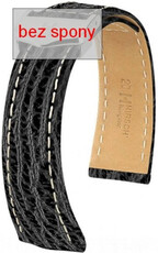 Черна кожена каишка Hirsch Navigator 07005450-0 (Sharkskin) Hirsch Selection