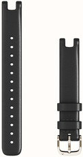 Каишка Garmin Lily, кожена, черна, със сребърна катарама, дълга