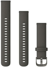 Каишка Garmin Quick Release 18 мм, силиконова, графитено сива, сива катарама (Venu 2S, Vívoactive 4S, Vívomove 3S)