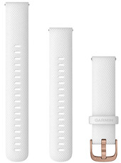 Силиконова каишка Garmin 18 mm (за Venu 2S, Vívoactive 4S, Vívomove 3S), бял, Quick Release, + удължена част, 010-12932-0F