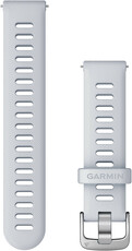 Каишка Garmin Quick Release 18 мм, силиконова, бяла, матово сребърна катарама (Venu 2S, Vívoactive 4S, Vívomove 3S)