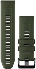 Каишка Garmin QuickFit 26 мм, силиконова, зелена, черна катарама (Fenix 7X/6X/5X, Tactix и др.)