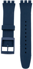 Унисекс тъмно синя силиконова каишка за Swatch 19mm
