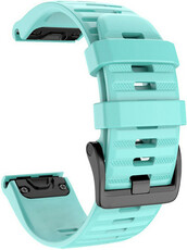 QuickFit каишка 20 мм, силиконова, ментово зелена, черна катарама (Garmin Fenix 7S/6S/5S)