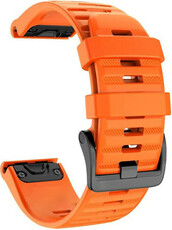 QuickFit каишка 20 мм, силиконова, оранжева, черна катарама (Garmin Fenix 7S/6S/5S)