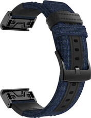QuickFit каишка 26 мм, найлон, синя, черна катарама (Garmin Fenix 7X/6X/5X, Tactix и др.)