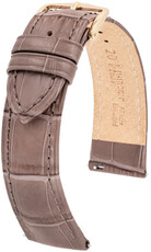 Сиво-кафява кожена каишка Hirsch Duke S 01028337-1