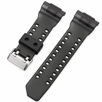 Пластмасова каишка Ricardo Cassola 16m (за Casio G-Shock GA-100, GA-110, GD-120, GLS-100), черна, прозрачна