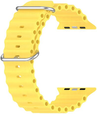 Каишка за Apple Watch, силиконова, жълта (за корпуси 42/44/45/49 мм)
