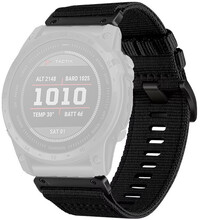 Текстилна каишка Ricardo 26mm (pro Garmin Fenix 8/7X/6X (51mm), Tactix aj.), черен, QuickFit