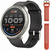 Amazfit Active 2 Premium (Round) Black кожена каишка (+резервна каишка)
