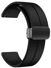 Силиконова каишка Ricardo 20 мм (за Amazfit Active 2), черна V2, бързо освобождаване