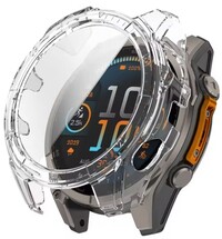 Защитен калъф (за Garmin Fenix 8 AMOLED, 43mm), пластмасов, прозрачен + стъкло