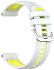 силиконова каишка Ricardo Gressoney 22mm (за Garmin Forerunner 970), White/Yellow