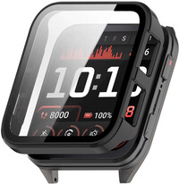 Защитно покритие (pro Garmin Venu X1), пластмасов, черен + стъкло