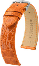 Кожена каишка Hirsch Genuine Croco 18900876-2, оранжев, крокодилска кожа, Quick Release