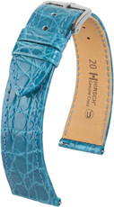 Кожена каишка Hirsch Genuine Croco 18900883-2, синьо, крокодилска кожа, Quick Release