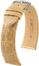 Кожена каишка Hirsch Genuine Croco 18900890-2, бежов, крокодилска кожа, Quick Release