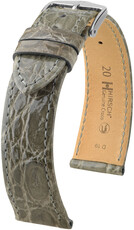 Кожена каишка Hirsch Genuine Croco L 18920830-2, сива, крокодилска кожа, дължина L, Quick Release