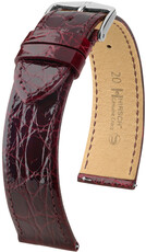 Кожена каишка Hirsch Genuine Croco L 18920860-2, червена, крокодилска кожа, дължина L, бързо освобождаване