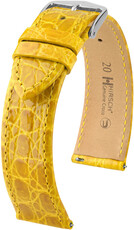Кожена каишка Hirsch Genuine Croco L 18920872-2, жълта, крокодилска кожа, дължина L, бързо освобождаване