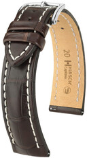 Кожена каишка Hirsch Capitano L 04807019-2, кафява, алигаторска кожа, дължина L, бързо освобождаване
