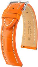 Кожена каишка Hirsch Capitano L 04807076-2, оранжева, алигаторска кожа, дължина L, бързо освобождаване