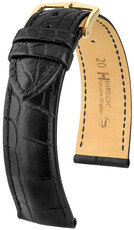 Кожена каишка Hirsch Genuine Alligator 10200759NQ-1, черен, кожа от алигатор