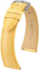 Кожена каишка Hirsch London 04366173-2, жълт, кожа на гущер, Quick Release