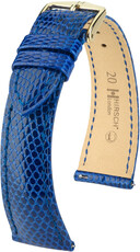 Кожена каишка Hirsch London 04366185-7, синьо, кожа на гущер, Quick Release