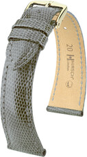 Кожена каишка Hirsch London L 04366030-7, сива, гущерска кожа, дължина L, бързо освобождаване
