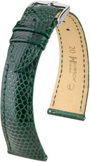 Кожена каишка Hirsch London L 04366040-2, зелена, гущерска кожа, дължина L, бързо освобождаване