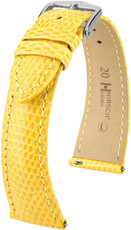 Кожена каишка Hirsch London L 04366072-2, жълта, ящерска кожа, дължина L, Quick Release