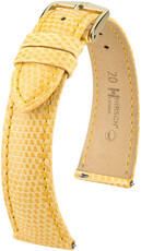 Кожена каишка Hirsch London L 04366073-7, жълта, гущерска кожа, дължина L, Quick Release