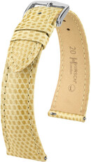 Кожена каишка Hirsch London L 04366090-2, бежова, гущерска кожа, дължина L, бързо освобождаване