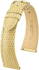 Кожена каишка Hirsch London L 04366090-7, бежова, гущерска кожа, дължина L, бързо освобождаване