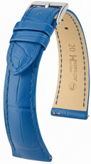 Кожена каишка Hirsch London L 04307085-2, син, алигаторска кожа, дължина L, Quick Release