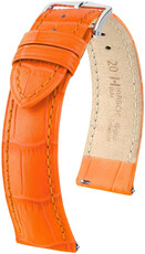Кожена каишка Hirsch Duke L 01028076-2, оранжева, телешка кожа, дължина L, Quick Release