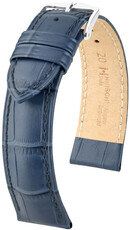 Кожена каишка Hirsch Duke L 01028080NQ-2, синя, телешка кожа, дължина L