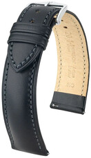 Кожена каишка Hirsch Kent XL 01002250-2, черен, телешка кожа, дължина XL, Quick Release