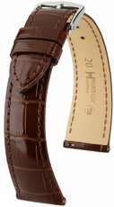 Кожена каишка Hirsch London 04207110-2, кафяв, кожа от алигатор, Quick Release