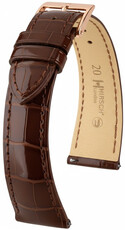 Кожена каишка Hirsch London 04207110-7, кафяв, кожа от алигатор, Quick Release