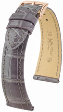 Кожена каишка Hirsch London 04207112-7, лилаво, кожа от алигатор, Quick Release
