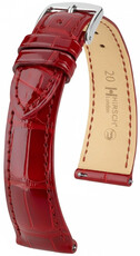 Кожена каишка Hirsch London 04207120-2, червено, кожа от алигатор, Quick Release