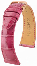 Кожена каишка Hirsch London 04207124-7, розов, кожа от алигатор, Quick Release