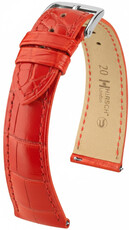 Кожена каишка Hirsch London 04207129-2, червено, кожа от алигатор, Quick Release