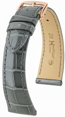 Кожена каишка Hirsch London 04207130-7, сив, кожа от алигатор, Quick Release