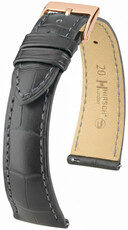 Кожена каишка Hirsch London 04207139-7, сив, кожа от алигатор, Quick Release