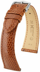 Кожена каишка Hirsch London 04266170-2, кафяв, кожа на гущер, Quick Release